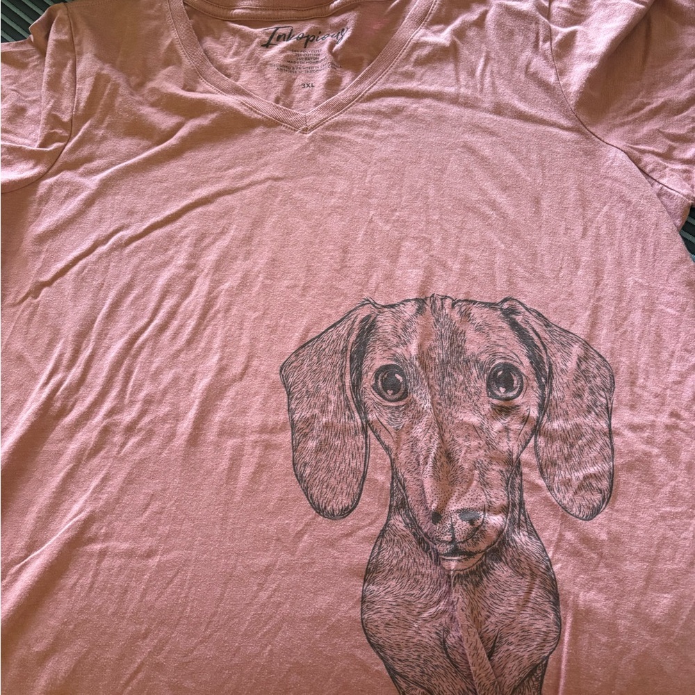 Comfort Pink Dachshund Graphic Dog T-Shirt